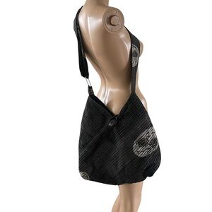 Eastern Serinity Crossbody Bag Black Gray Boho Hippie Bag